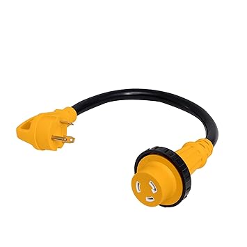 LifeSupplyUSA 10/3 AWG 30ft 125 Volt 30 AMP RV Cord with Twist-Lock Connector and Grip Handle, Hook and Loop Strap (TT-30P/L5-30R) 125V STW 30 Feet