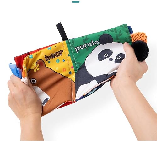 Crinkle Sensory Baby Book 0-6 Months, Soft Animal Cloth Book with Touch & Feel Textured Ears, Stroller & Car Seat Toy, Infant Toys 6-12 Months, Tummy Time & Travel Toy for Newborn Boys Girls(1 PCS) - Image 5