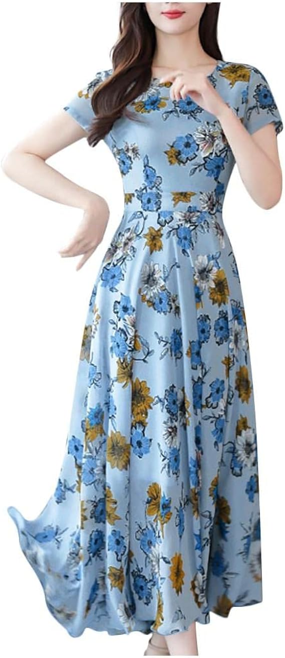 Amazon Co Jp ワンピース レディース 春 夏 秋 スカート レディース きれいめ ロングワンピース 韓国 上品 レディースワンピース ロング ゆったり 長袖 ワンピドレス 可愛い カジュアル ワンピース 花柄 ドレス オフィス お洒落 通勤旅行 ファッション