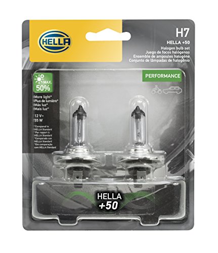 Image of HELLA H7P50TB +50 Performance Bulb, 12V, 55W, 2 Pack