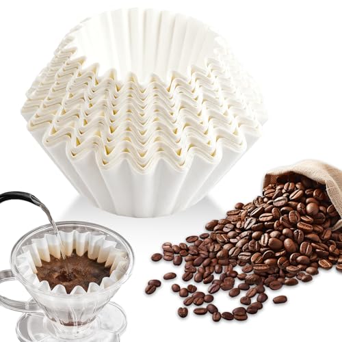 Korbfilter Kaffeefilter 80/200mm 100 Stück Papierfilterkorb für Kaffeemaschine Kompatibel mit Beem Philips Cuisinart Gastroback Weiße Korbfilter Tüten