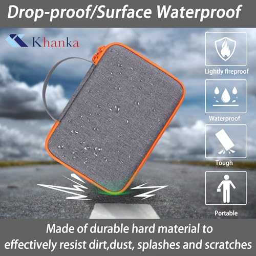 Khanka für WOLFBOX MF200 Electric Air Duster, kabellosen Blower und Luftgebläse Hartschalenetui, Aufbewahrungstasche mit Netztasche für WOLFBOX MF200 Zubehör, Nur Etui (Grau)