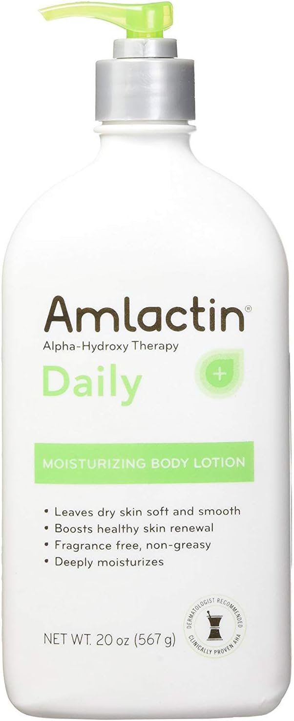 AmLactin Daily Moisturizing Body Lotion | Instantly Hydrates, Relieves Roughness | Powerful Alpha-Hydroxy Therapy Gently Exfoliates | Smooths Dry Skin | Twin Pack