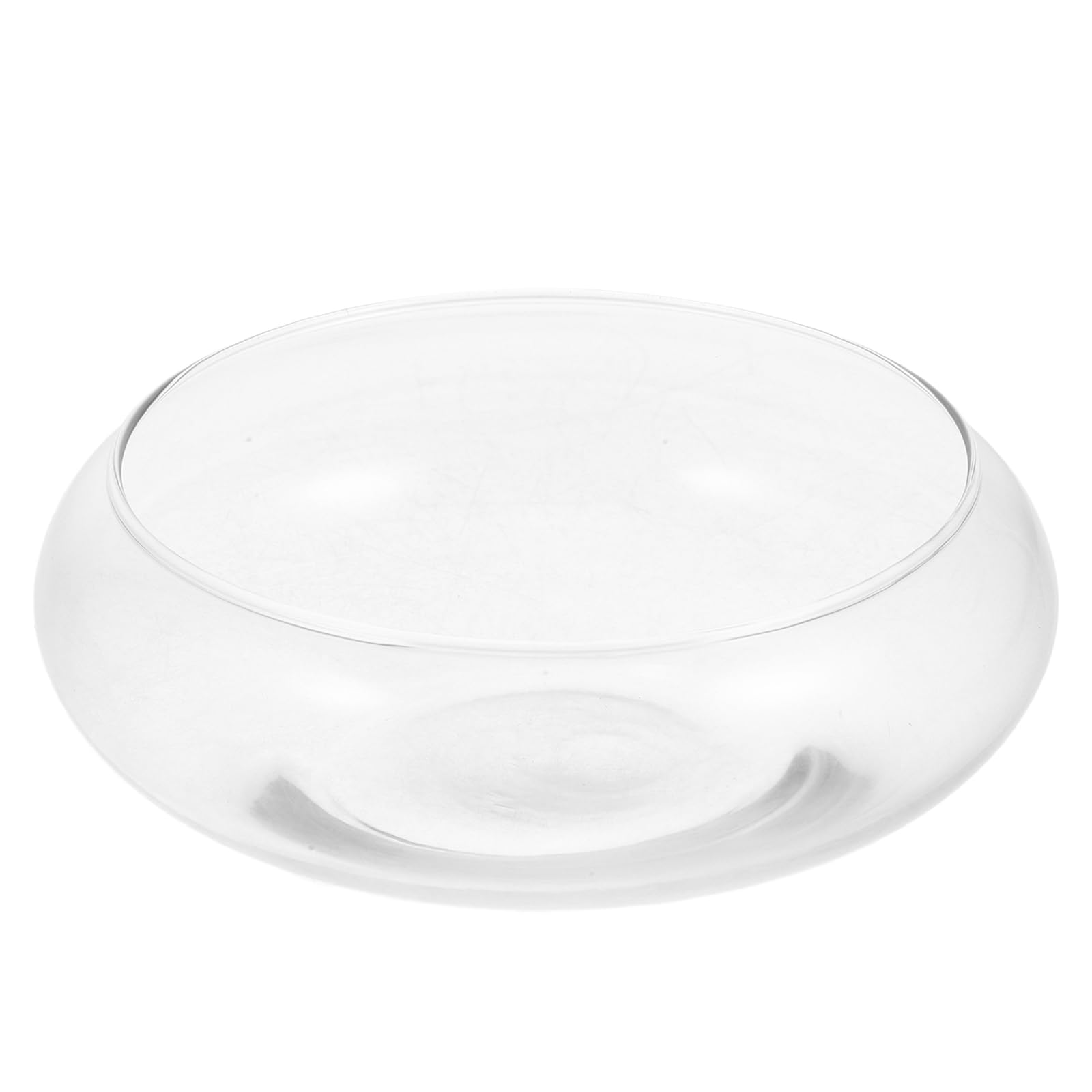 Happyyami Glass Fish Bowl Glass Vase Bowl Clear Wide Mouth Round Vase Terrarium Air Plant Hydroponic Succulent Planter Floral Container Vase for Home Office Wedding S