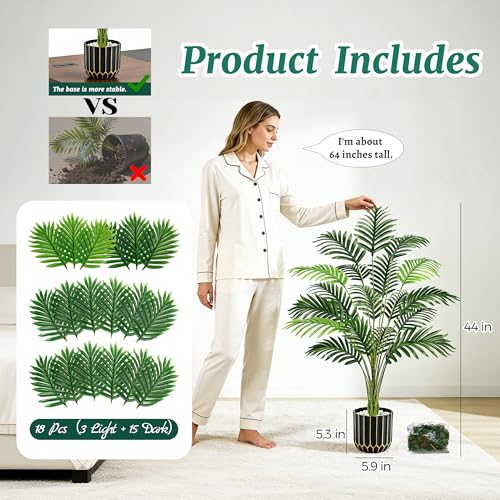 Der Rose 44" Fake Palm Tree Artificial Tree Faux Plant for Indoor and Outdoor Home Office Living Room Porch and Balcony Decor - Image 4