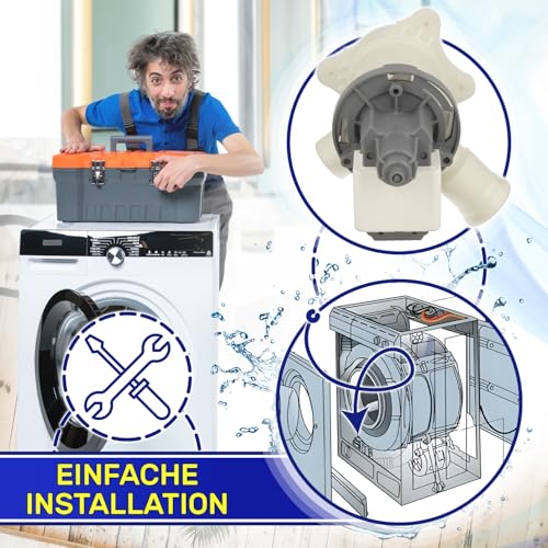 Laugenpumpe für Waschmaschine mit dem Originalcode 00145777 00144971 00145755 für Bosch für Balay für Constructa für Siemens für Neff - Garantie 10 Jahre - MONTERAL