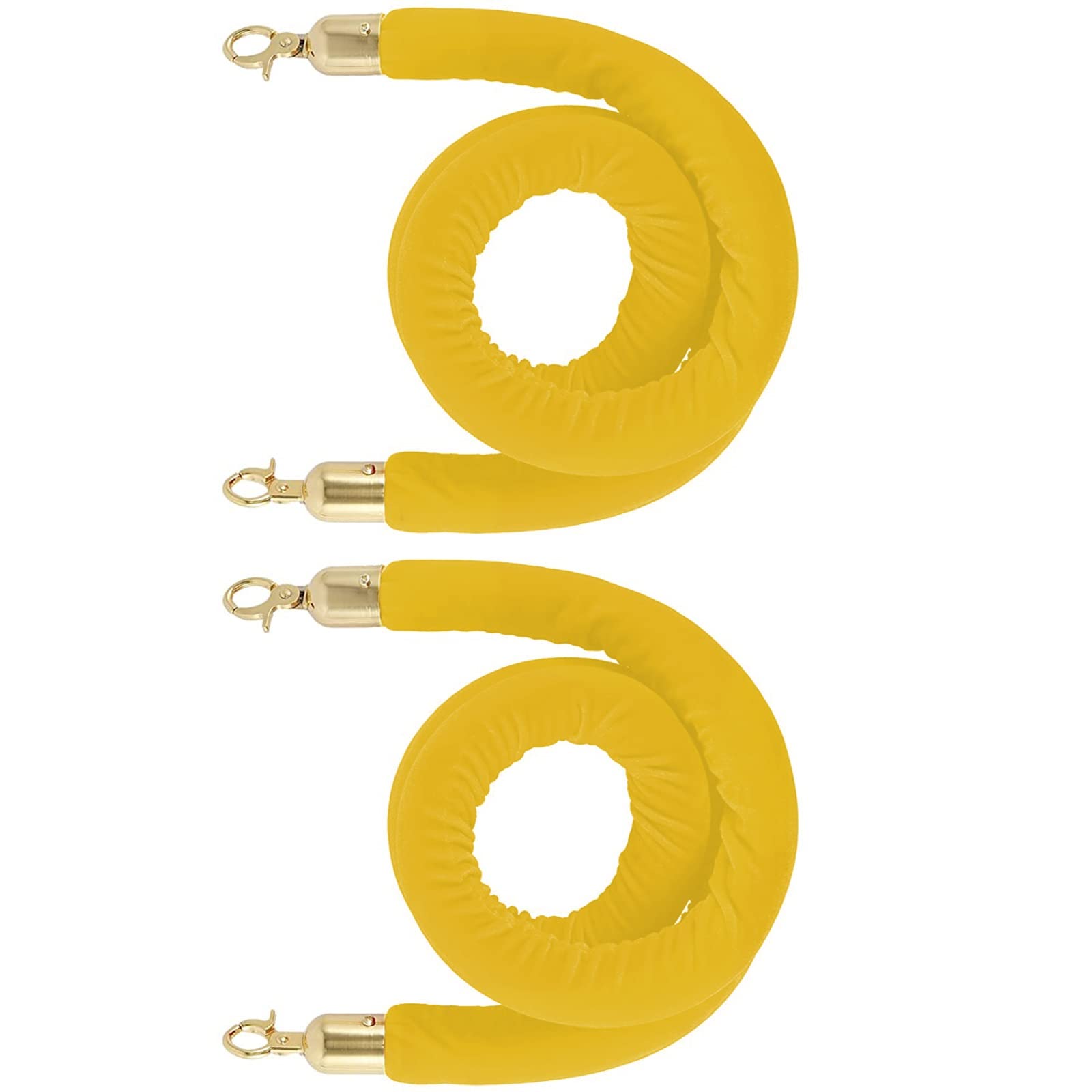 Aioneer Yellow Velvet Rope Barrier Post, 3M Queue Management With S, Easy Install Crowd Control For Hotels & Events, Elegant Stanchion For Visitor Guidance-Yellow-2.5m/8.2ft/98.4inch
