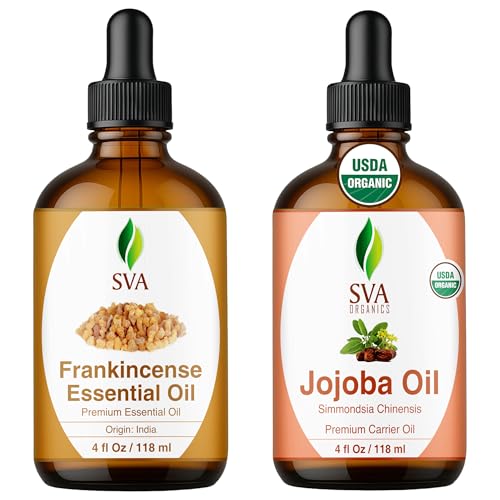 Aceite esencial de Frankincense Serrata y aceite portador de jojoba 4oz combo
