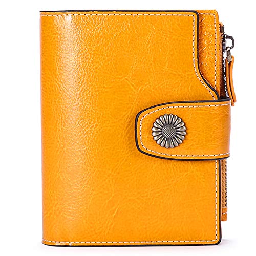 FALAN MULE Small Wallet for Women Genuine Leather Bifold Compact RFID Blocking Small Womens Wallet