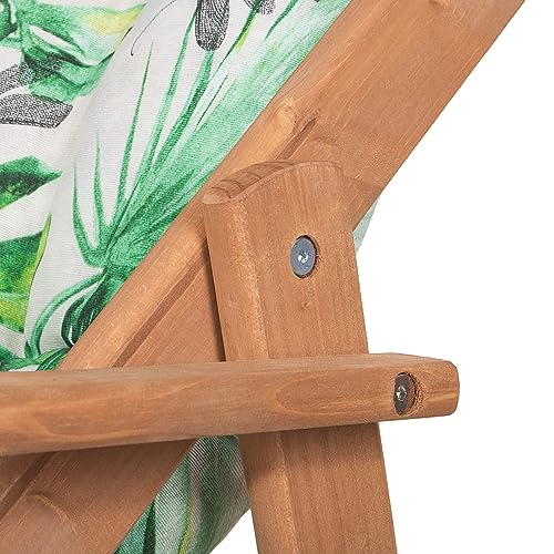 SPRINGOS Lettino da giardino in legno massiccio