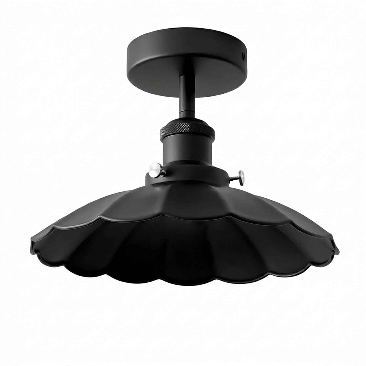 LEDSone Industrial Semi Flush Mount Ceiling Light 22cm Metal Lampshade