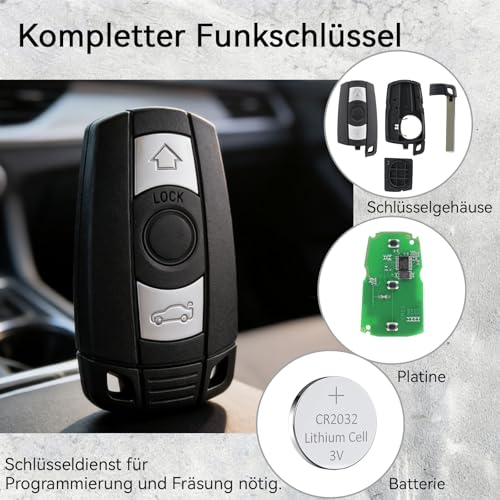 HYMOLKYE 868mhz Auto Fernbedienung Schlüssel für BMW E60 E61 E63 E64 E65 E66 E70 E71 E72 E82 E88 E89 E90 E91 E92 E93 Z4 X6 CAS3 Schlüsselgehäuse mit 46 Chip Batterie Reserveschlüssel (no keyless go