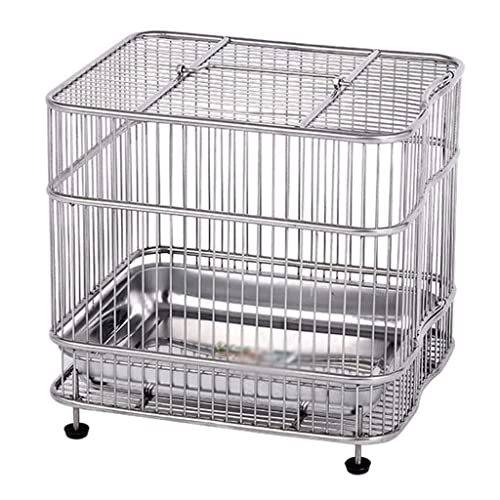 Vogelkäfig, Vogelkäfige, tragbare Metall- Vogelkäfige aus Schmiedeeisen, einfache Retro- Transportboxen, hohe Kapazität, Haustransportbox (Silber, klein)