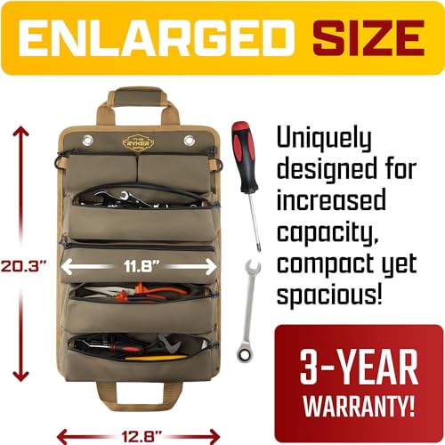 image for The Ryker Bag The Ryker Roll Up Tool Bag Organizer Gifts for Dad. Heav