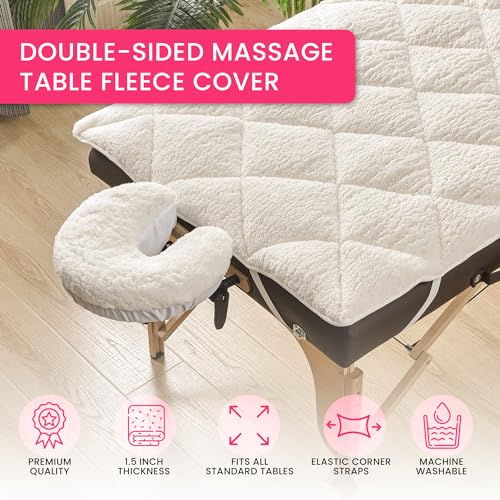 XOLLOZ Double-Sided Fleece Massage Table Warmer, Premium Massage Table Pad with Fleece on One Side and Microfiber on the Other - Image 3