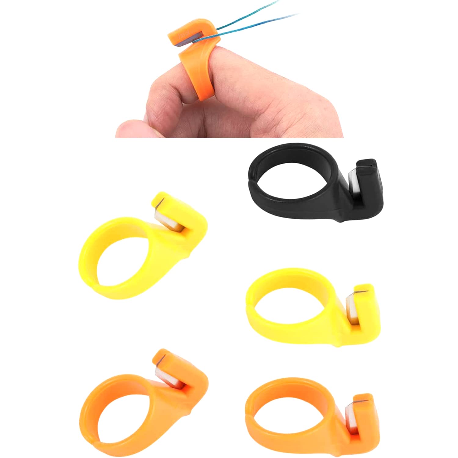 Jasol Sewing Thread Cutter Ring 3 PCS Line Finger Knife Cutting Tool Sewing Secant Accessories for Embroidery Quilting Multicolor