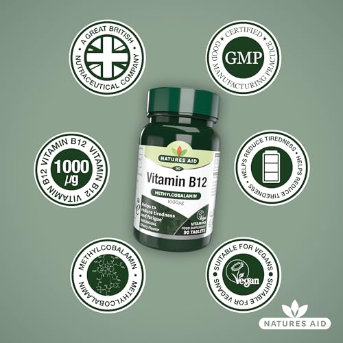Natures Aid Vitamin B12 1000µg – High Strength Sublingual Tablets – Supports Energy, Metabolism & Nervous System – Vegan, Non-GMO, Gluten-Free Supplement – 90 Tablets - Image 5