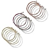 Maosifang 3 Sets of 18 Guitar Strings Replacement Steel String Set for Acoustic Guitar (Gold/Rose Gold/Multicolor)