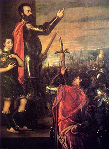 Peinture à l'huile Tiziano Titien Le discours d'Alfonso Avalo toile haute qualité