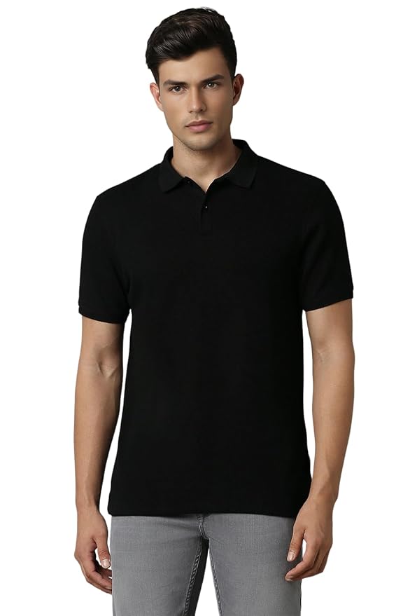 Louis Philippe Men's Cotton Solid Slim Fit T-Shirt