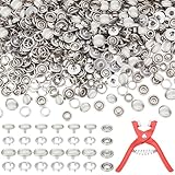 NBEADS 160 Set 2 Größen Druckknopf Set,10/12mm Perldruckknöpfe Mit Fünf Krallen Druckverschluss Flache Runde Knöpfe Zange Für Bekleidungsherstellung Reparatur von Kleidung Taschen DIY Bastelarbeiten