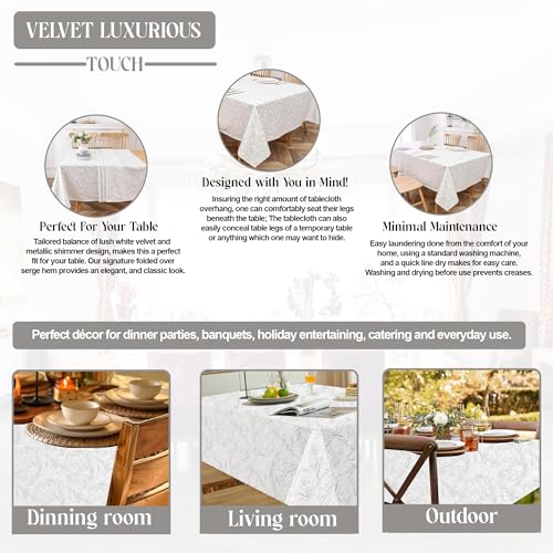 Nappe velours branches argentées pour sublimer vos dîners de fête