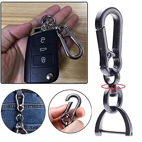 Imeisuit 2 Sets Car Keychain Car Key Clip Quick-Release Horseshoe Shape D-Ring Key Fob Holder With Round Carabiner Keychain #TOP3