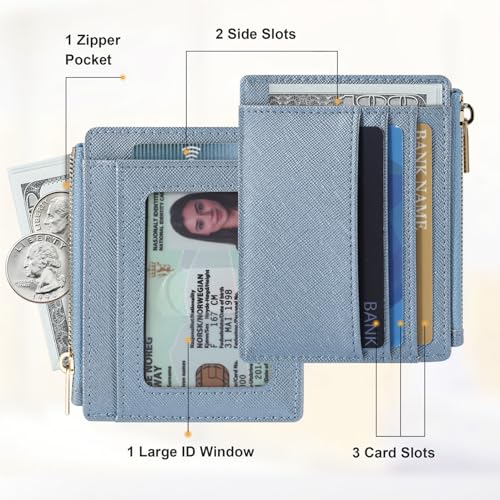 Image of Sodsay Card Case Slim Front Pocket Wallet for Women Credit Card Holder with Keychain | Slim, Front Pocket, Credit Card Holder, with Keychain