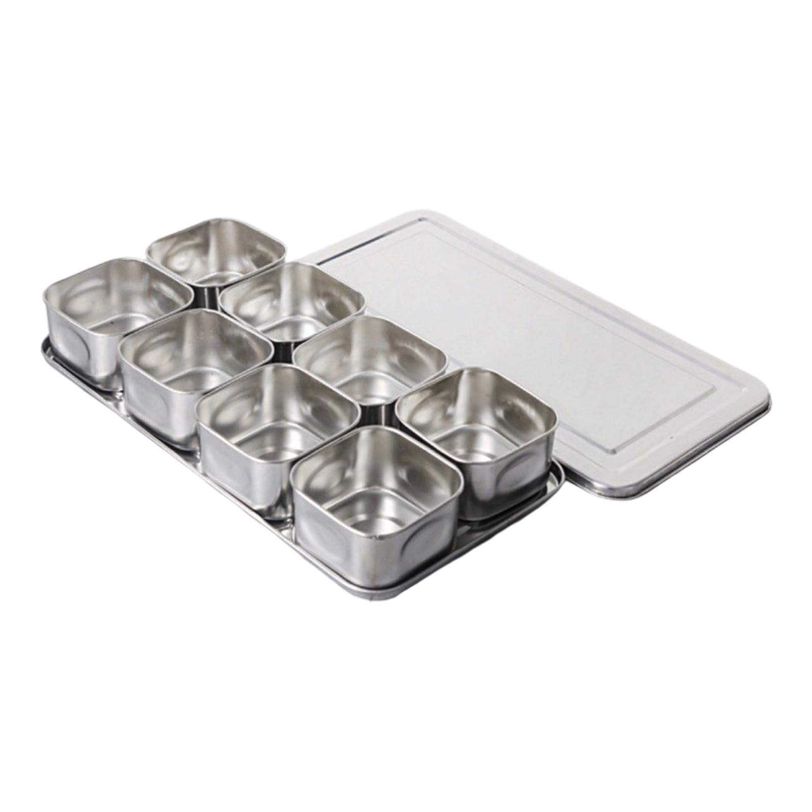 GTYLF Stainless Steel Kitchen Spices Storage Container 6/8 Grids Design Seal Lid Prevents Odors Ideal for Cooking Baking Multi Compartment Seasoning Storage