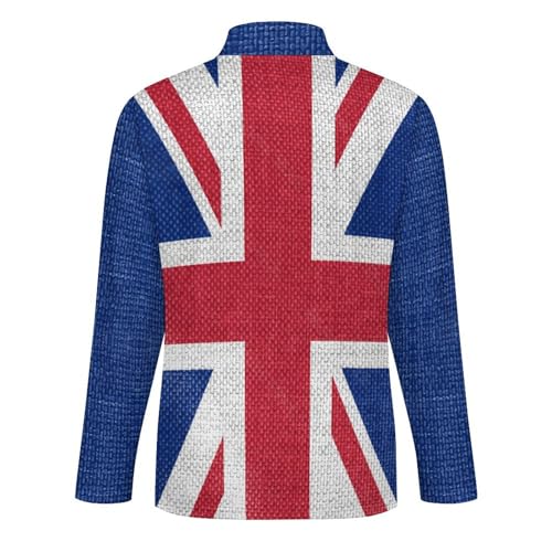 British Flag Men's Knit Polo- Sweater Classic Convenient Long Sleeve Zipper Pullover Sweater4
