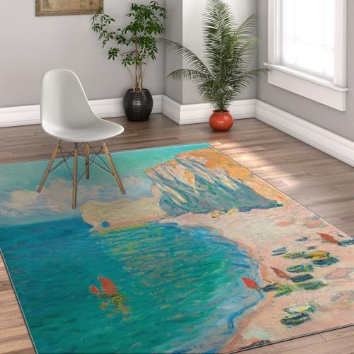 Tapis lavable en machine antidérapant turquoise 160x230 cm - 4