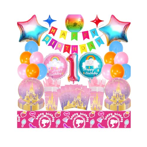 WuGU Decorazioni Compleanno 8 Anni, 65 Pezzi Set Stoviglie Di - Foto 2