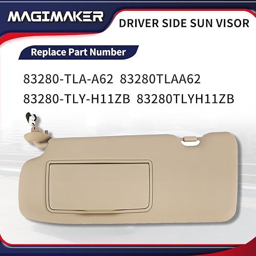 Miniatura 3 de Magimaker Visera solar lateral para Honda CRV 2017 2018 2019 2020 2021 2022 Reemplazo 83280-TLY-H11ZB delantero izquierdo  Pantalla de protección
