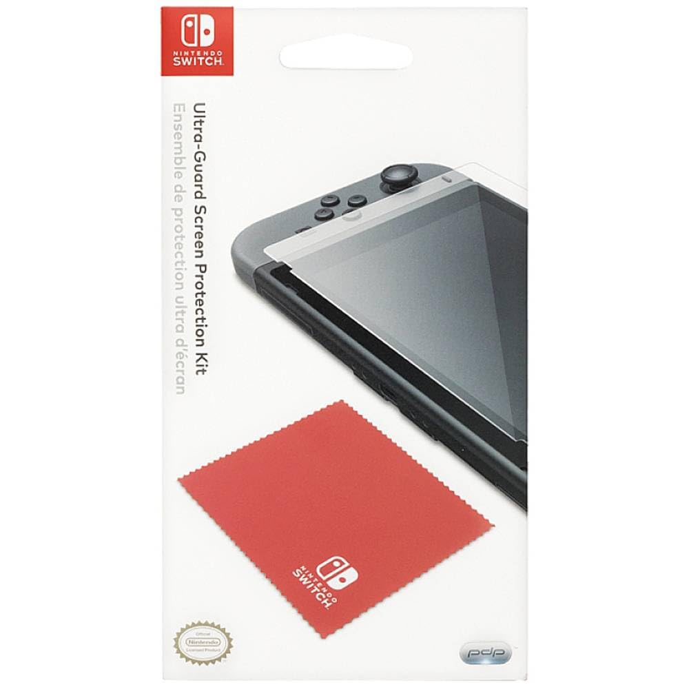 PDP Gaming Premium Ultra Guard Screen Protector Kit Thick Shatterproof Screen Protector, Cloth, Applicator: Nintendo Switch
