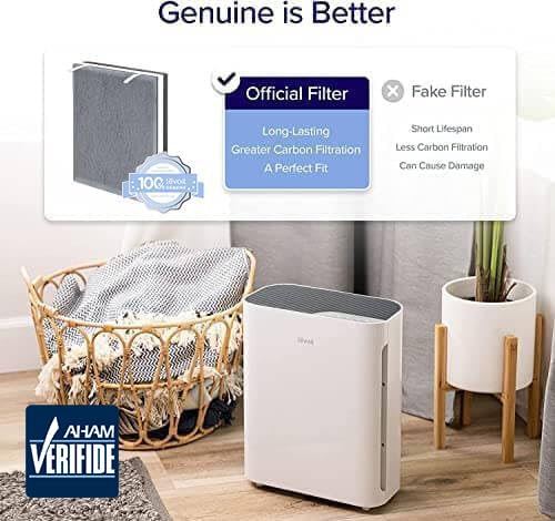 Image of Levoit Vital 100 Air Purifier Genuine Replacement Filter, AHAM VERIFIDE, High-Efficiency Activated Carbon for Removal of Smoke, Odors, Allergens, Pollen, Vital 100-RF, White, 1 Pack