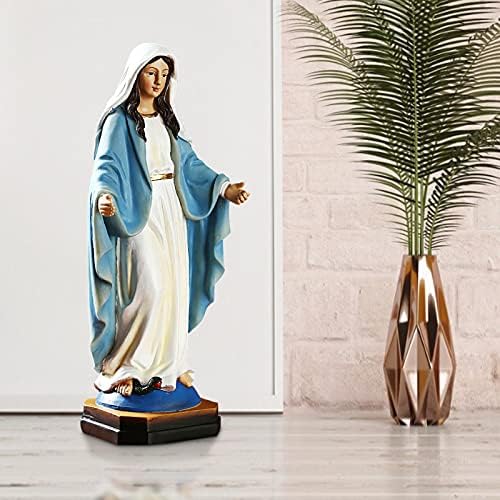 Dequate Our Lady of Grace Blessed Statue - Virgin Mary Statue - 8.8" Catholic Religious Gifts - Resin Colored Statue Figurine - Garden Catholic Religious Decor