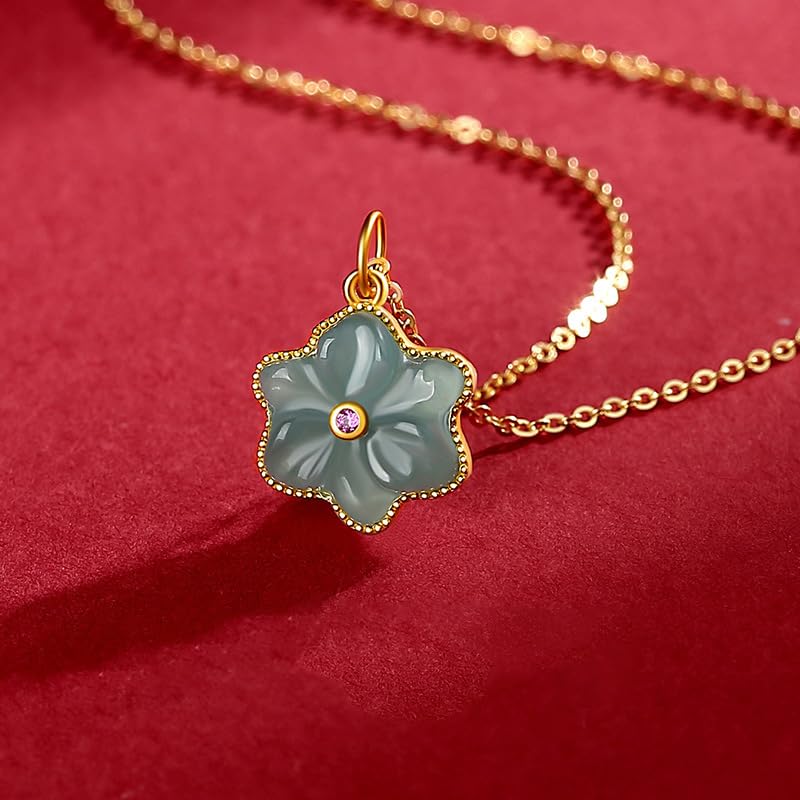 Collier avec Jade A véritable et pendentif chat pour la prospérité - 4