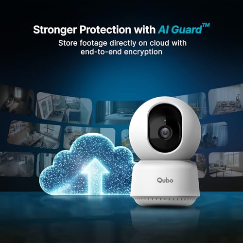 Image of Qubo Smart 360 3MP [2K] Wi-Fi Security Camera [2026 Edition] by Hero Group | Indoor CCTV Cam for Home | STQC Certified | AI Person Detection | Color Night Vision | SD&Cloud Storage (Pack of 2)