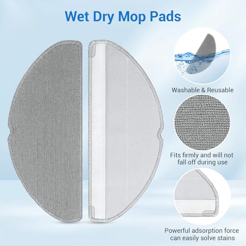Image of Q7 M5 plus Replacement Parts Accessories for Roborock Q7 M5+, Q7 L5+ Series Robot Vacuum Kit, 2 Main Brush, 6 Hepa Filter, 6 Mop Pads, 6 Side Brush, 6 Dust Bags,1 Screwdriver, 1 Clean Tool