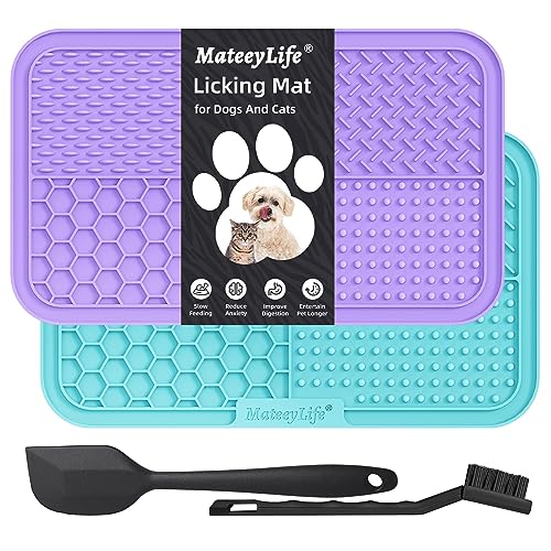 MateeyLife 2PCS Alfombra comedero Perro para Perros con ventosas, comedero Lento Perros Accesorios, Alfombra Perro para aliviar la ansiedad