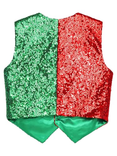Boys Waistcoat Kids Sleeveless Pointed Hem Vest Jacket Christmas Elf Vest4
