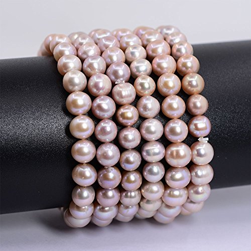 Justinstones Natural Genuine Pink Pearl Gemstone 8Mm Round Beads Stretch Bracelet 7 Inch Unisex #TOP1