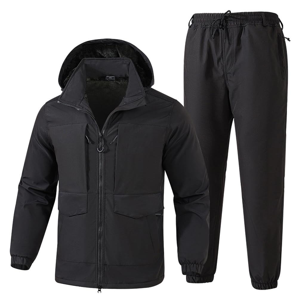 Traje Táctico Softshell De Forro Polar para Hombre, Chaqueta Térmica Impermeable De Caza Ropa De Esquí