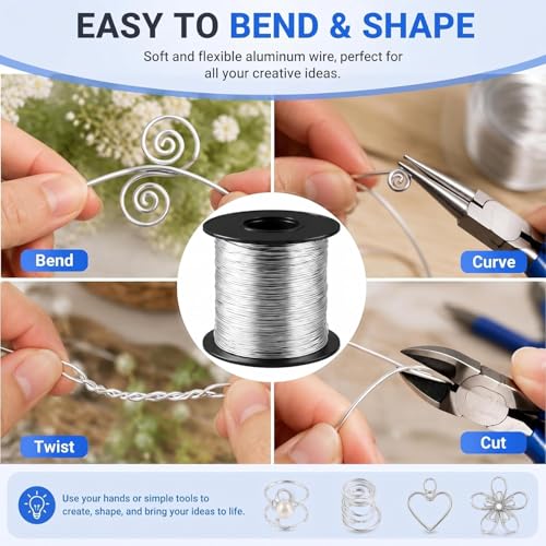 Image of Therwen 100ft 12 Gauge Stainless Steel Wire for Gardening, Electroculture, Bonsai, Jewelry Making Beading DIY Craft Pure Bare Stainless Steel Wire Spool