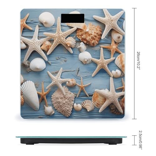 Báscula Digital de Baño con Diseño Estrella de Mar y Vidrio Templado miniatura 2