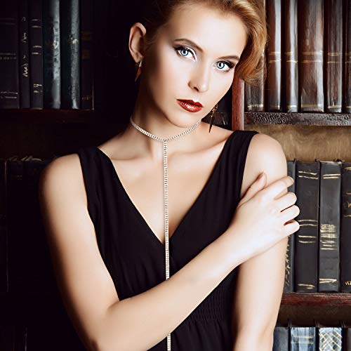 3 Pieces Layered Necklace Rhinestone Layered Double Crystal Fashion Multilayered Long Choker Necklaces Rhinestone Jewelry Choker Chains for Women and Girls3