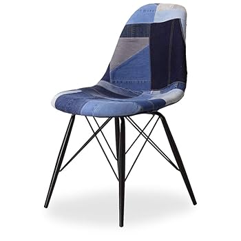 【イームズ デニム ダイニングチェア】 パッチワーク ①脚 楽天市場】チェア 座面高44cm デニム パッチワーク 木製