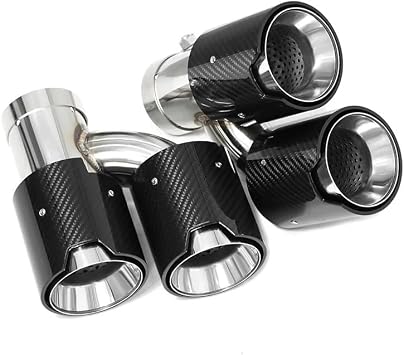 Tail Pipe Car Muffler Tip For BMW 535i F10 F11 640i Dual Exhaust Tip Upgrade M5 Look Quad Tailpipe Muffler Exhaust System Tips Nozzle Stainless Steel(Black)