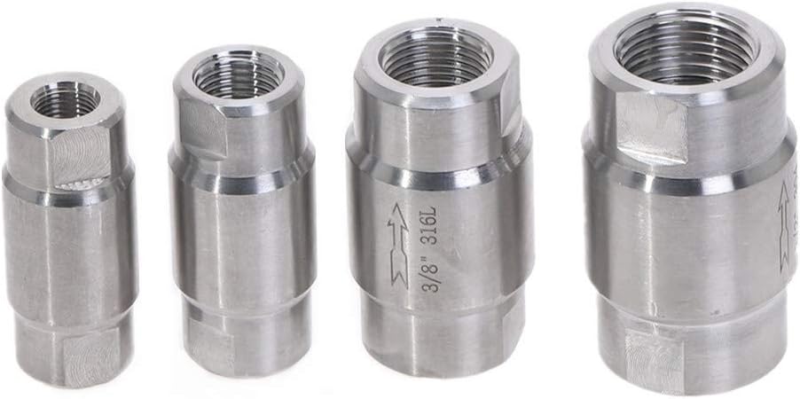 304 Stainless Steel High Pressure Check Valves Gas Water One-Way Valve DN6 DN8 DN10 (Specification : 1/2")