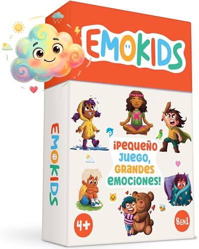 EmoKids – Juego de Emociones para Niños (4-10 Años) | 55 Cartas Ilustradas + 8 Mini-Juegos | Comprender y Gestionar Emociones | Inspirado en Montessori & CNV | Hogar, Escuela, Terapia